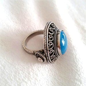 Turquoise Stone Silver Ring